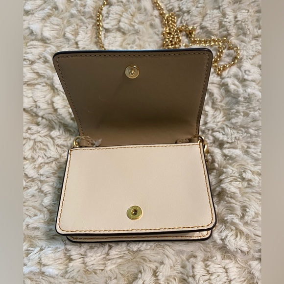 NWT Coach Signature Mini Wallet Appliqué Floral Design on Gold Chain - Picture 4 of 10